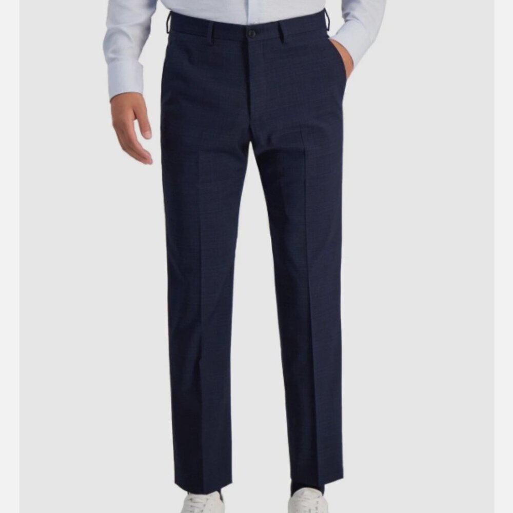 $260 Armani Exchange Men's Dark Navy Blue Wool Slim Fit Solid Suit Pants